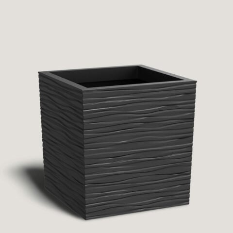 Slate Grey Wavy Line Recycled Rubber Cube - Medium (36cm)